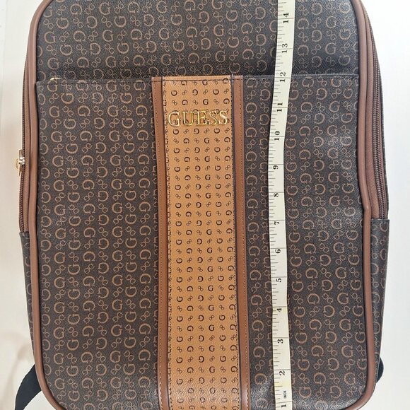 Guess Signature Logo Suma Travel Backpack School/Work Brown Tan